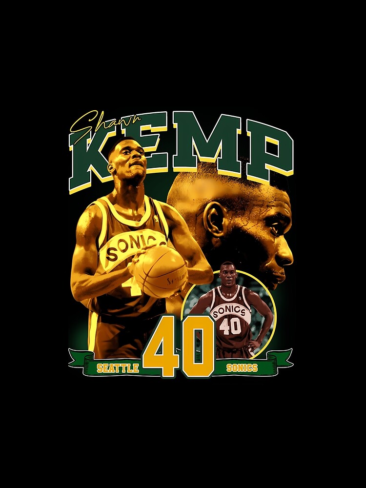 Shawn Kemp The Reignman Legend Basketball Signature Vintage Retro 80s 90s Bootleg Rap Style by Zouhairm
