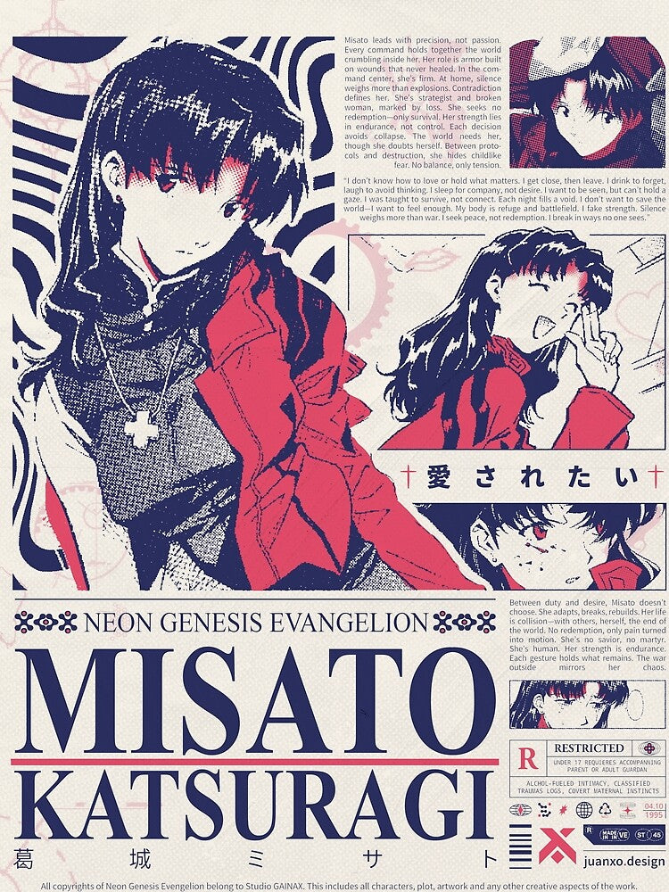 Misato Katsuragi - NERV Commander | 90s Vintage Bootleg Anime Streetwear by Juanxo's Design