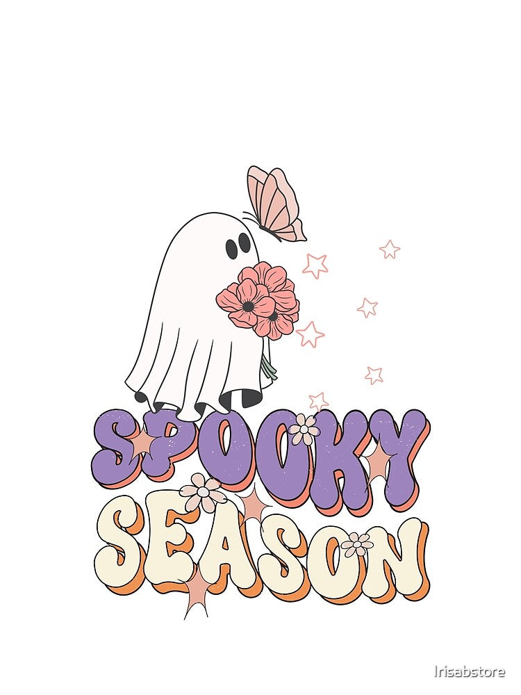 Cute Retro Ghost "Spooky Season" Aesthetic Design by Irisabstore