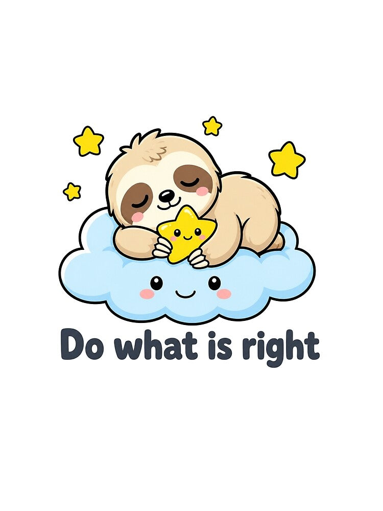 Cute Kawaii Sloth Do What Is Right by Bright Sprout Wear