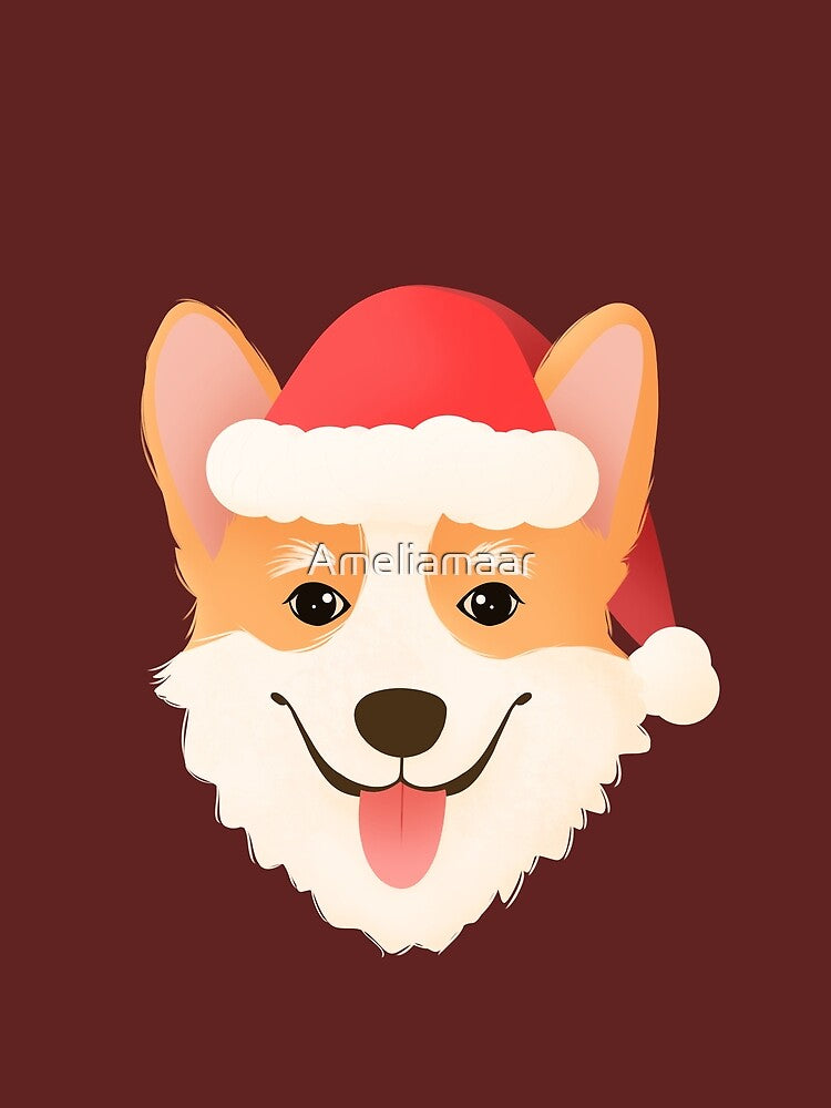 Cute Corgi with Christmas Hat by Ameliamaar