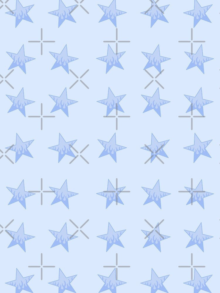 Pack of blue stars with cute flames by Pastel-PaletteD