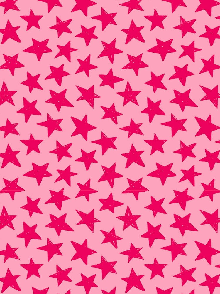 Cute Pink Stars Pattern Aesthetic Y2K Preppy by T-I-D-E