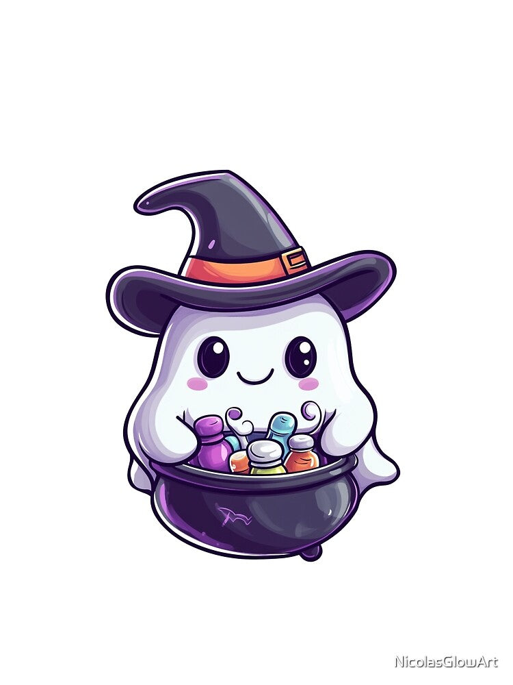 Cute Halloween Ghost by NicolasGlowArt