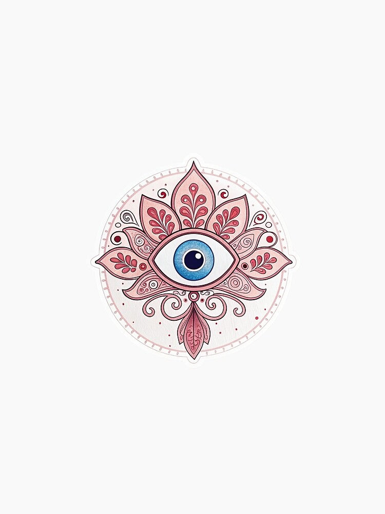 Evil eye pink symbolizes love, friendship, emotional healing, and a sense of calm by Lucky 777