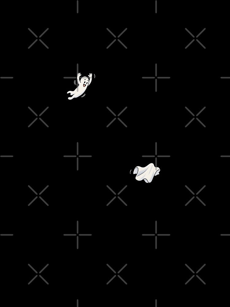 Funny Cute Cartoon White Ghost Jumping Into Sheet Halloween Spooky Art by elderberry