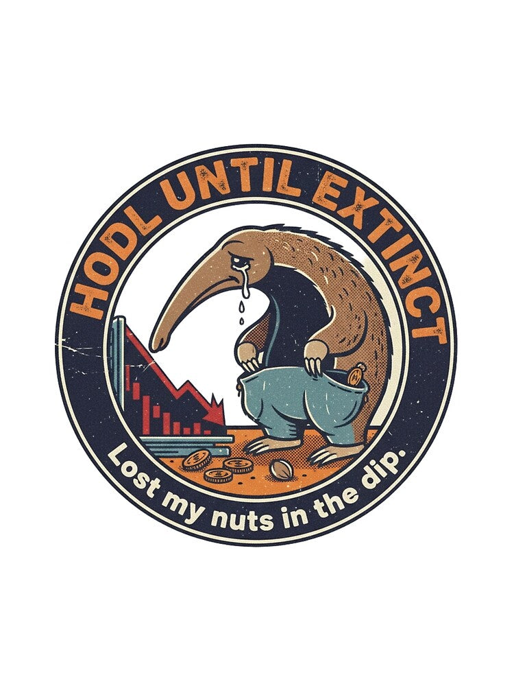 Hodl Until Extinct Anteater – Funny Crypto Stock Market Crash 90s Vintage Graphic by FakeJoo