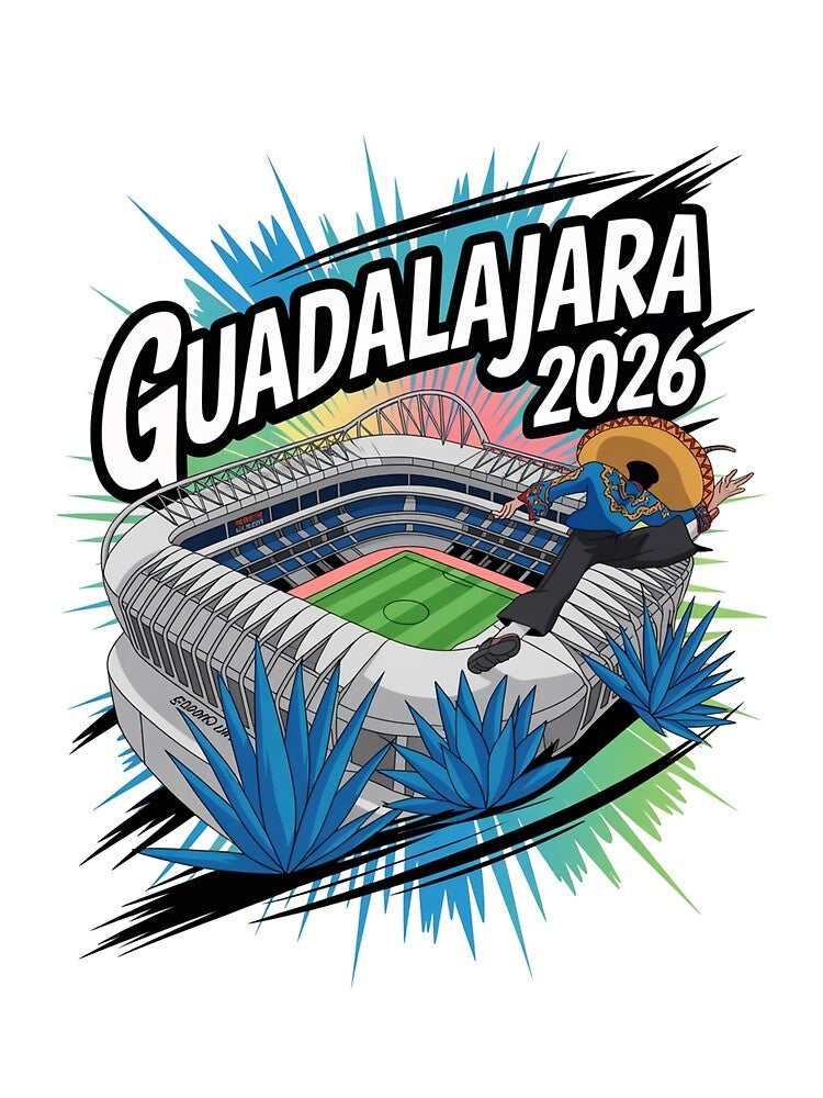 Guadalajara 2026  Mexico Football Soccer Souvenir T-Shirt V20 by DarylWelsh2024