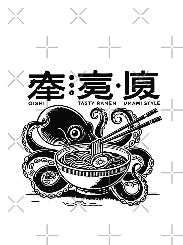 Oktopus Eats Ramen Japan Retro Ukiyo-e by LuminOrb