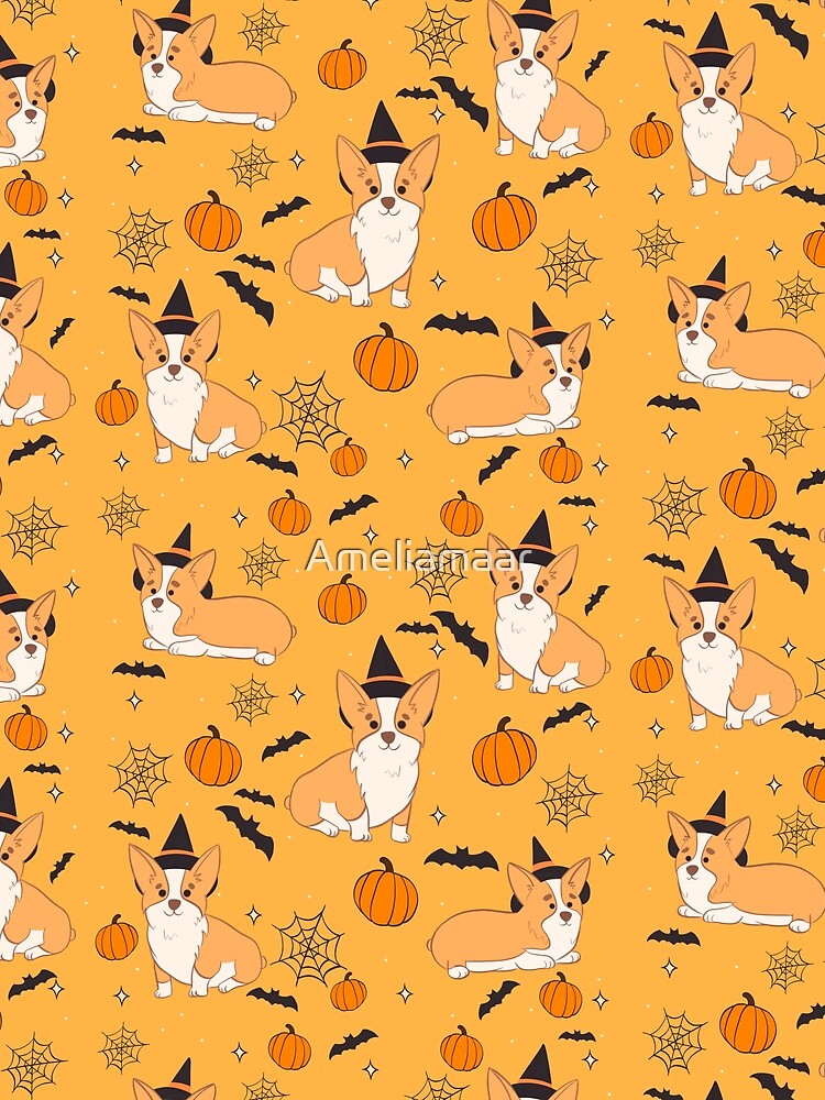 Corgi Halloween Pattern by Ameliamaar