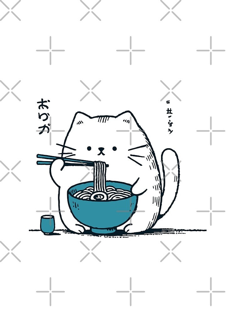 Ramen Noodles Cat Lovers Kawaii Retro Japan by LuminOrb