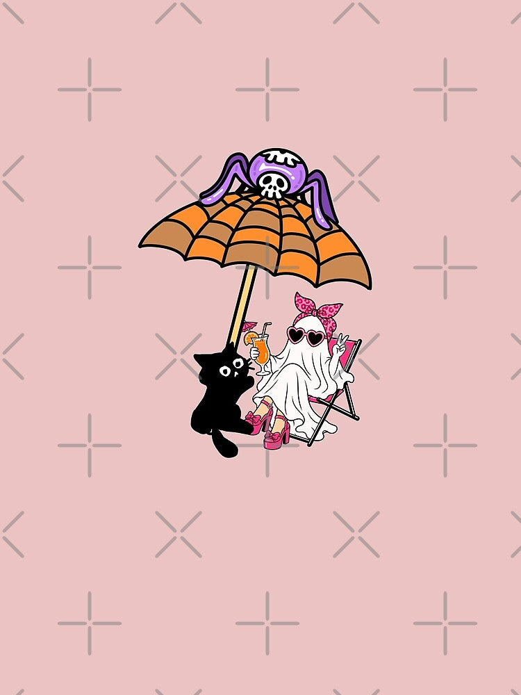 ? Cute Spooky Ghost Under Umbrella Halloween Design by Palette _Vibes