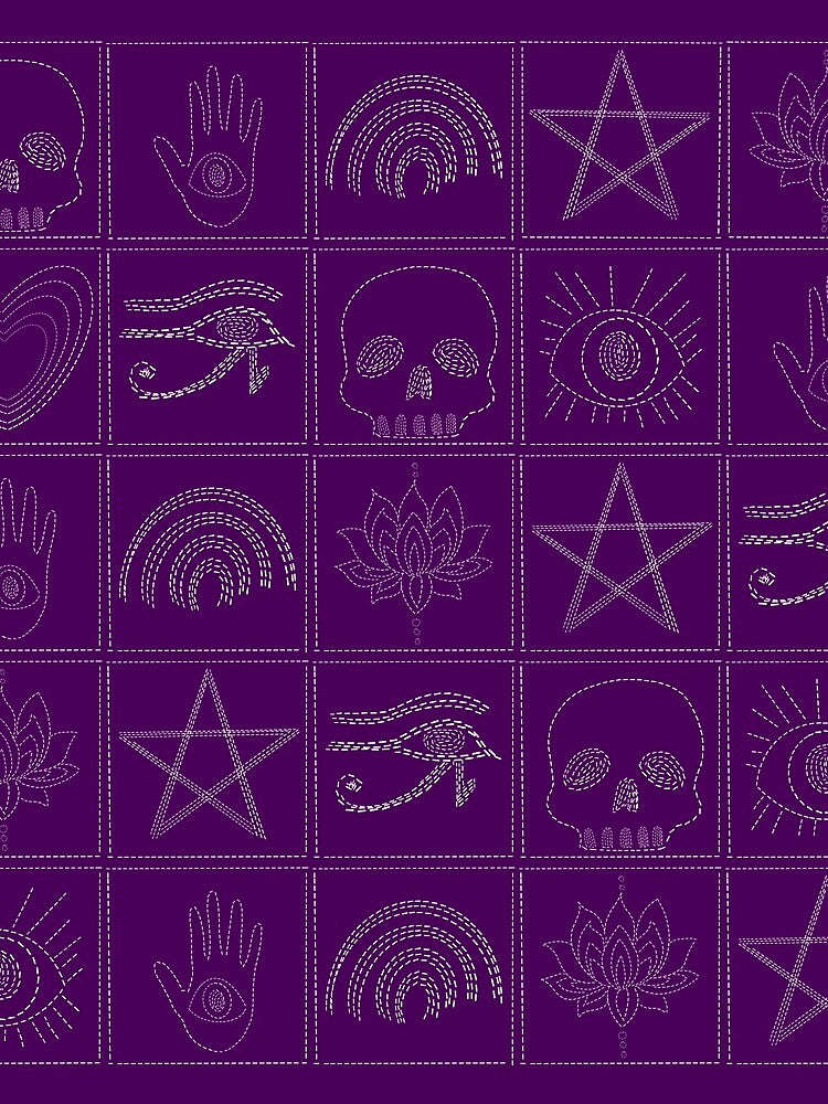 Sashiko Protection Purple by EmmiLooArt