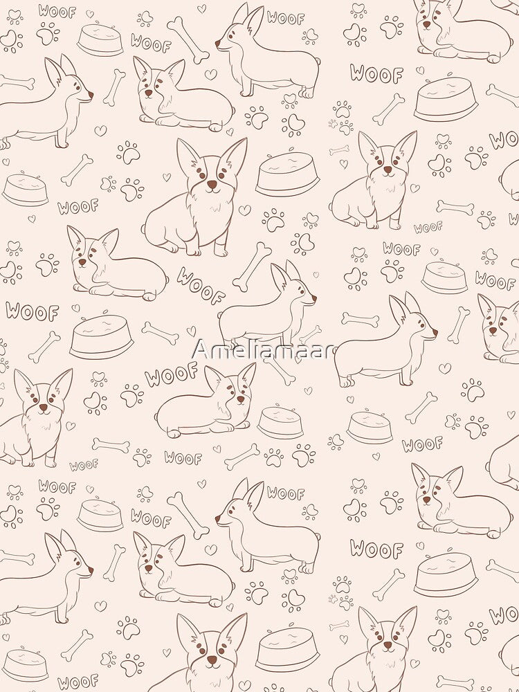 Cute Corgi Pattern by Ameliamaar