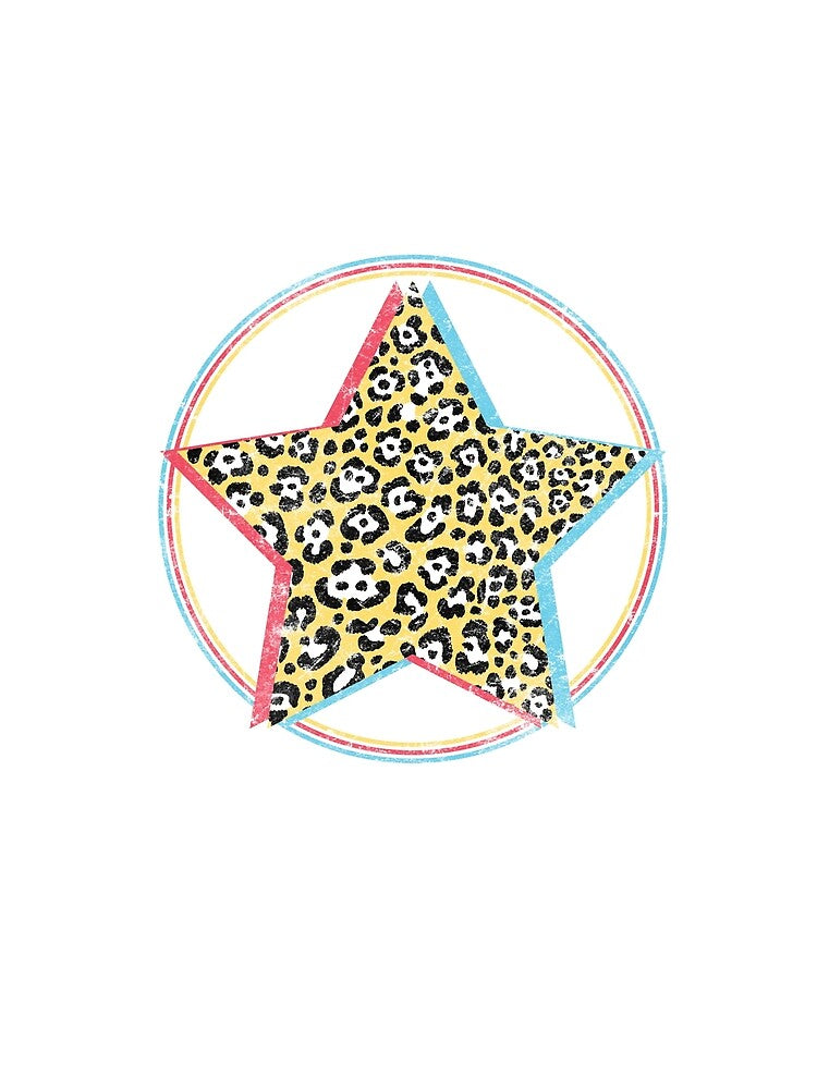 Leopard Print Preppy Star Graphic Art by The secret storage room