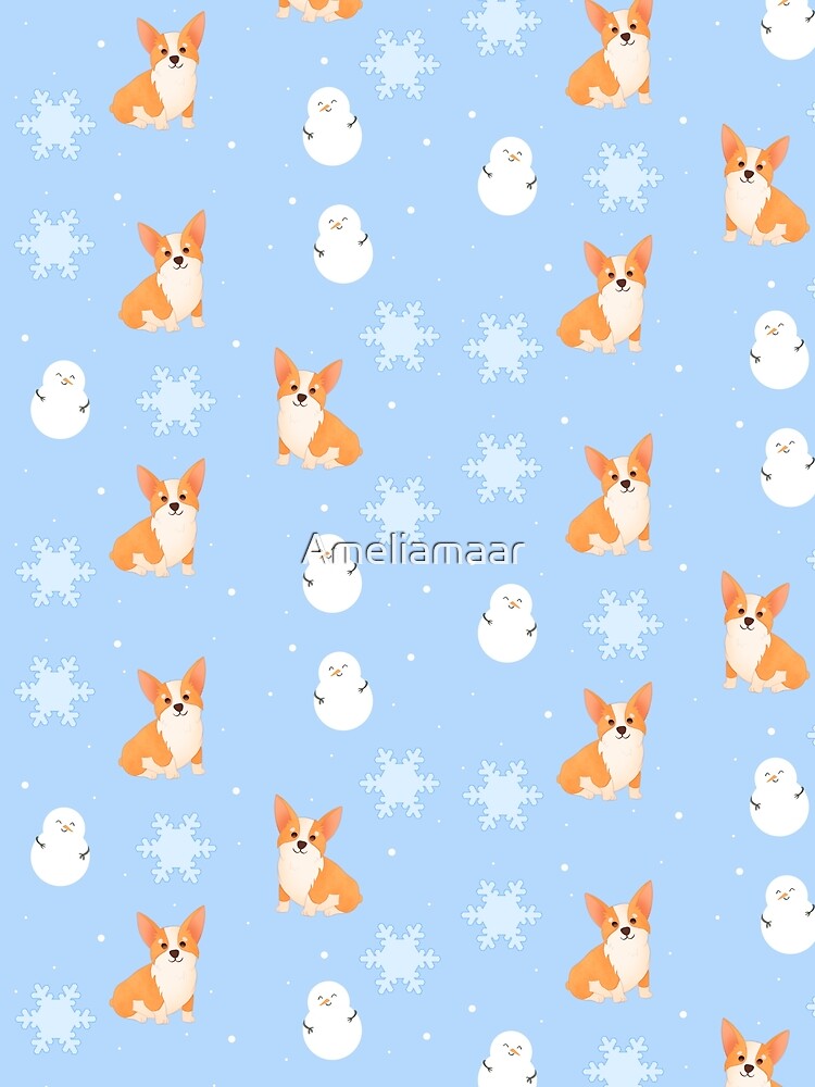 Corgi Christmas Snow by Ameliamaar