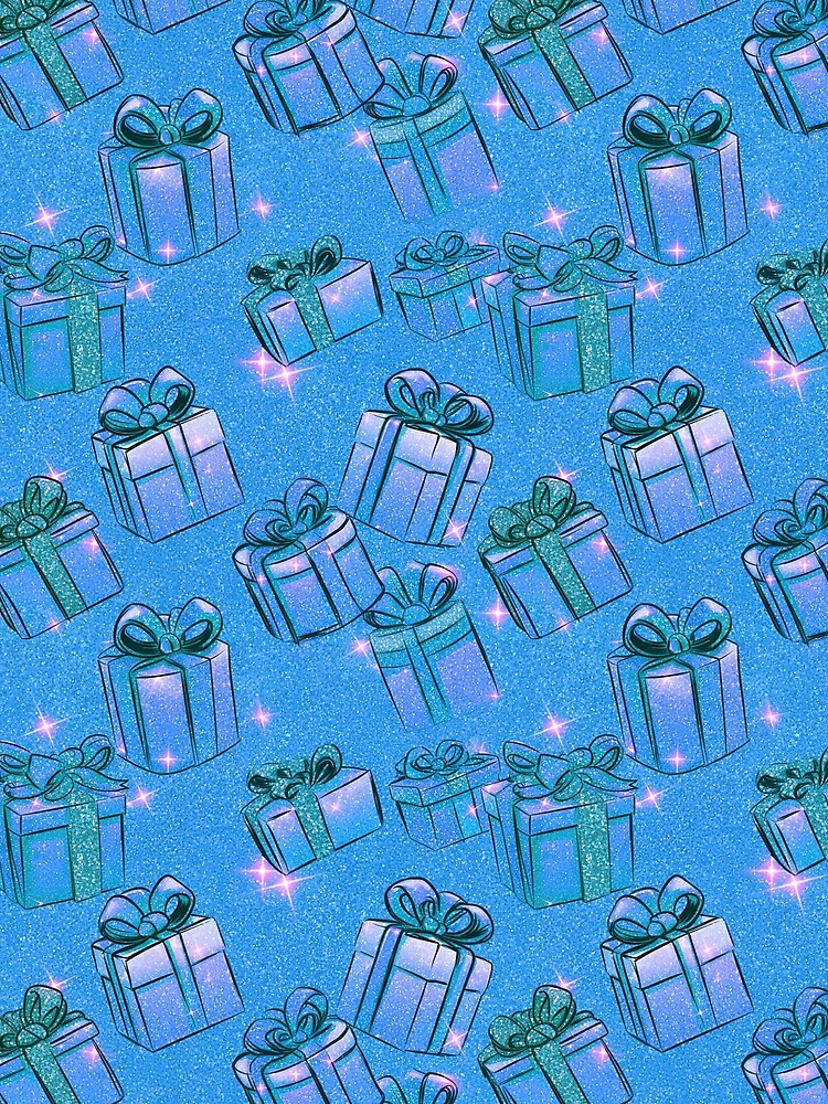 Blue Christmas Presents Pattern | Christmas Gifts | Matching Family Winter Outfit by PinkGoddessLove