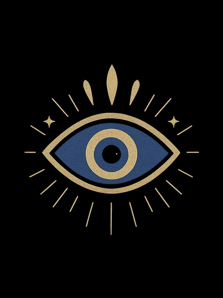 ASTROLOGY, HOROSCOPE, TAROT - MINIMALIST BLUE EVIL EYE by SbrenArt