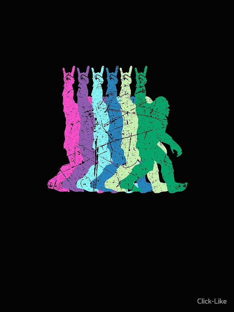 Rock on bigfoot pop art retro silhouette by Click-Like