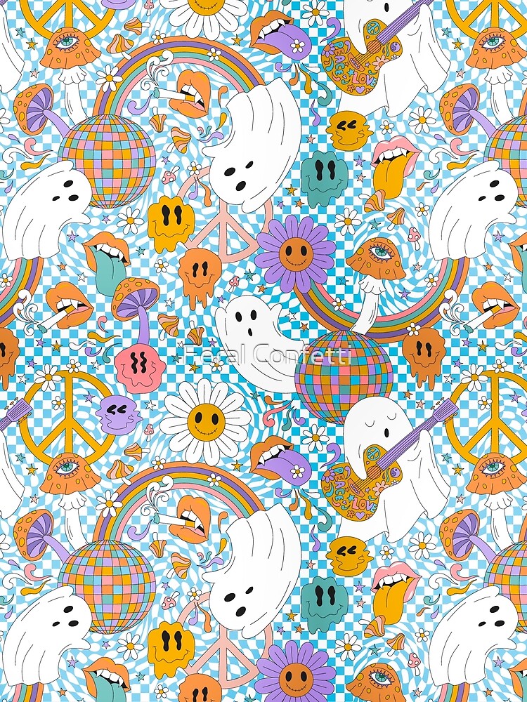 Groovy Ghosts Halloween Psychedelic Retro Disco Phone Case by Feral Confetti