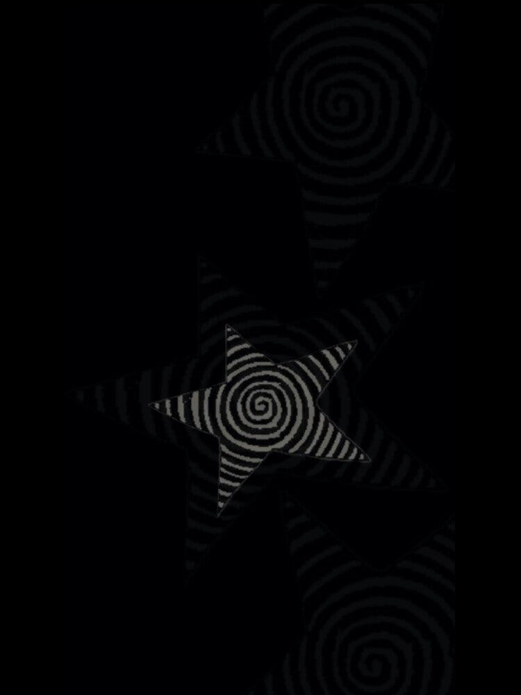 Black and grey grunge alt star with swirls by BrontesWhimsyStore