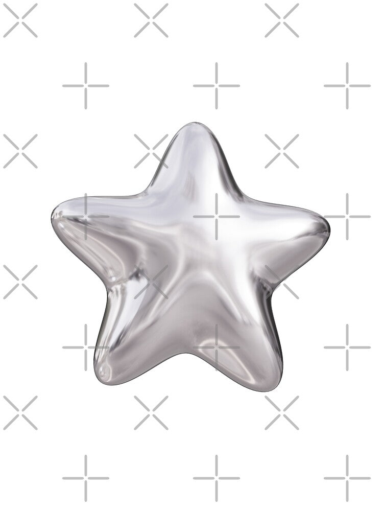 Y2K Chrome Star – Retro Futuristic Pop Art Aesthetic by EJRdesign