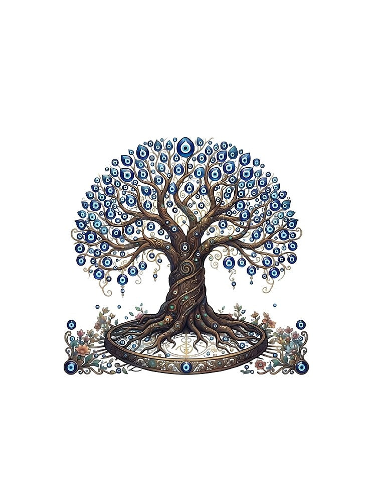 Tree of Life Evil Eye Protection Art by WhiteLightPrint