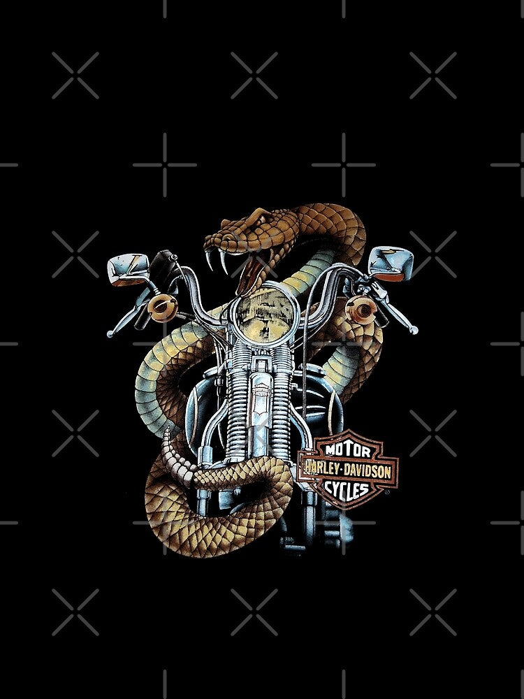 Vintage Biker Rattlesnake Motorcycle 90s Style by Krasnovaovaova