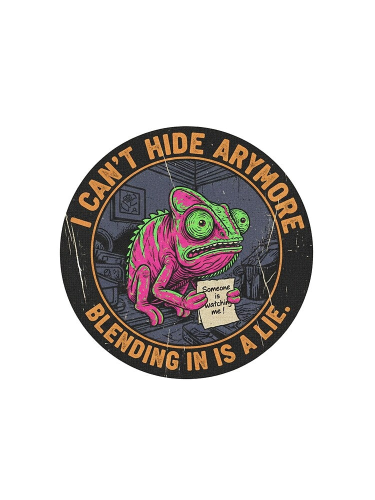 Funny Chameleon Conspiracy – I Can't Hide Anymore Retro 90s Vintage Art by FakeJoo
