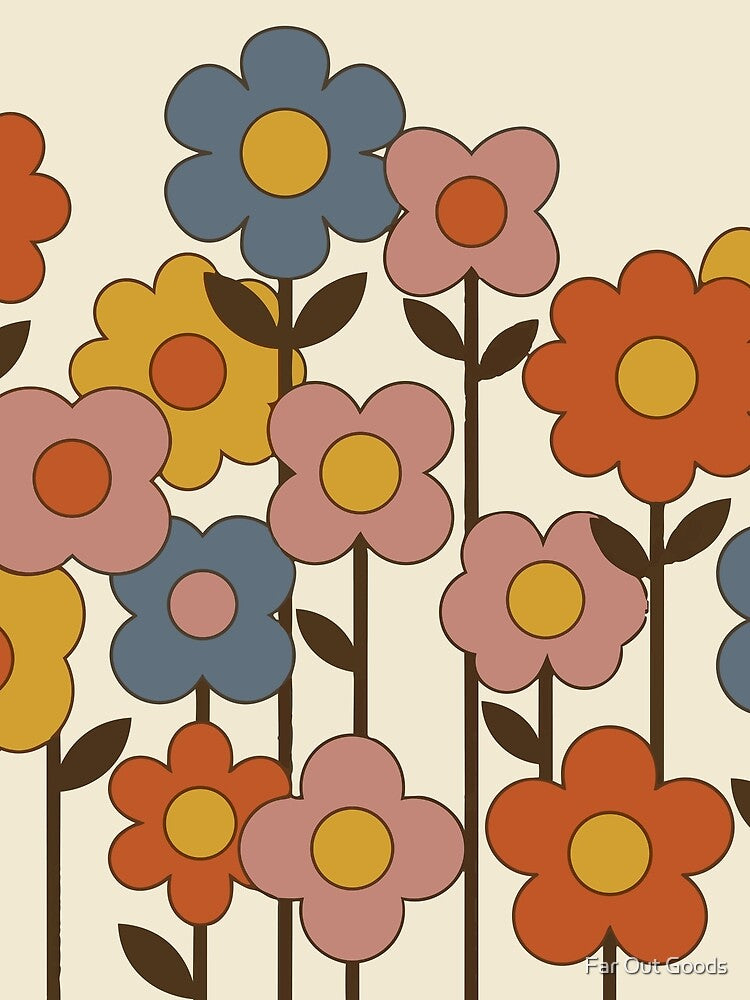 Retro 70s Flower Power – Vintage Boho Floral Garden by Far Out Goods