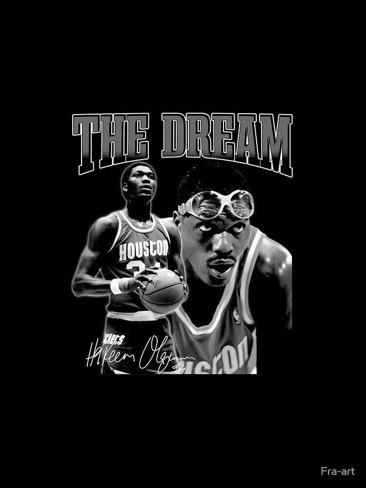 Vintage Hakeem Olajuwon The Dream Basketball Legend Signature Retro 80s 90s Bootleg Rap Style by Fra-art