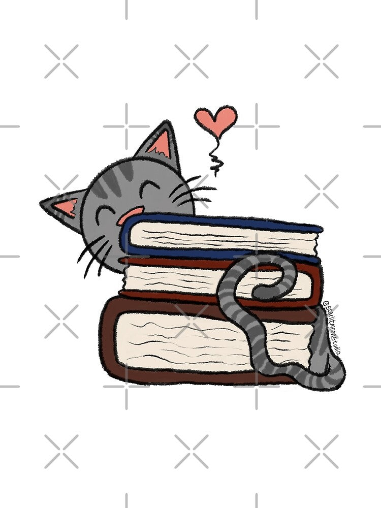Bookworm Cat Illustration by st4rlitmoon