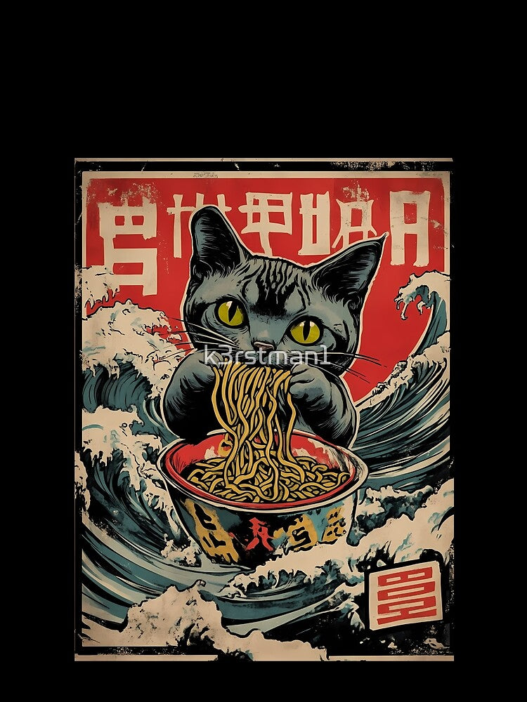 Japanese Hungry Cat Ramen Wave by k3rstman1