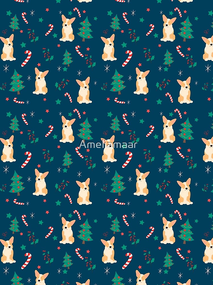 Merry Christmas From Corgi Pattern by Ameliamaar