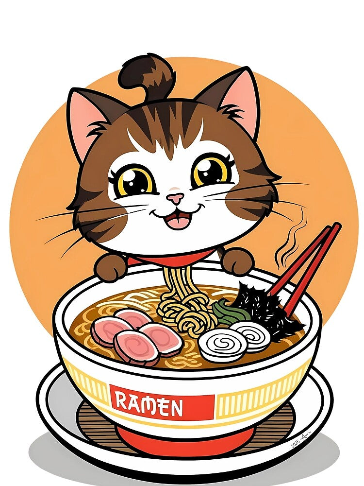 The Ramen Cat 01 by Lazyfoxink