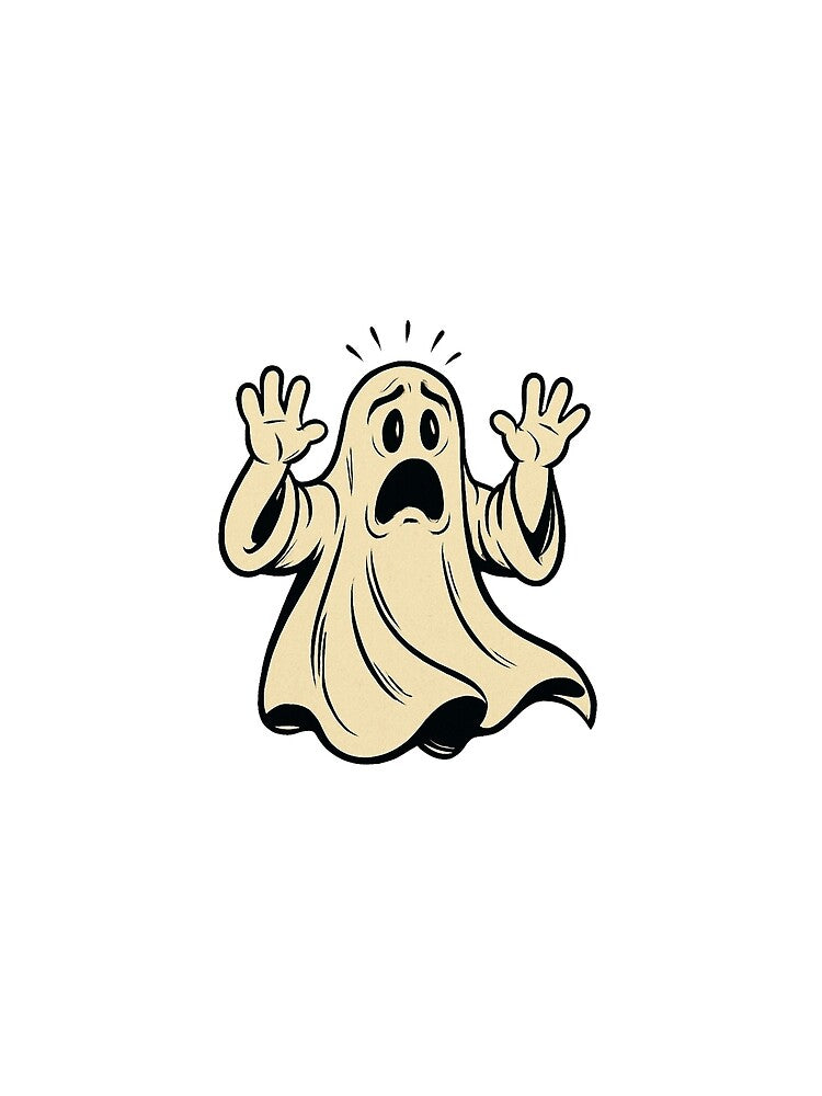 Surprised Cartoon Ghost – Funny Halloween Design by RuweisVibes