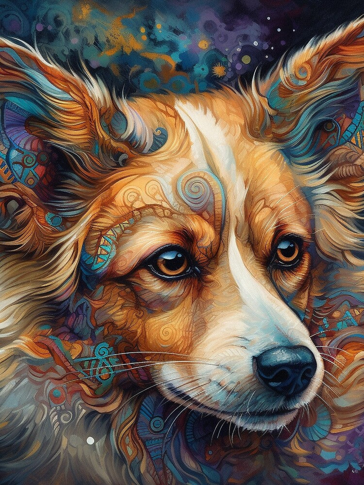 Tribal Corgi Dog 7 by DiatomDesigns