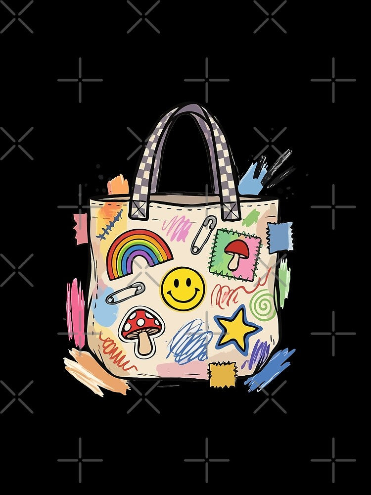 Maximalist Patchwork Canvas Carryall by Emegan Print Art
