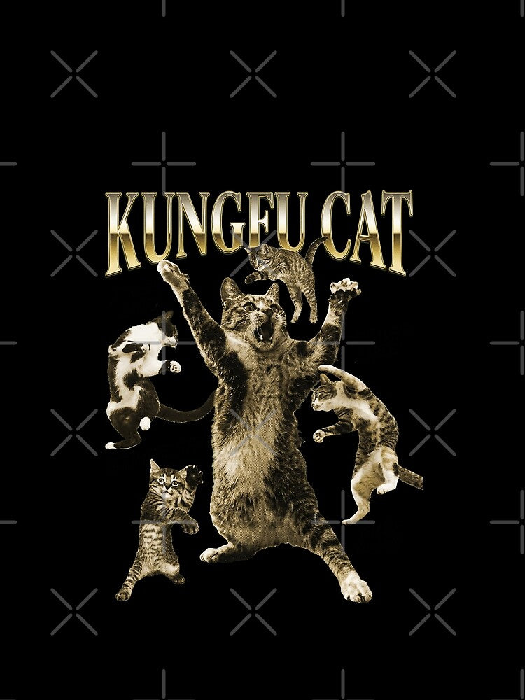 Vintage Kung Fu Cat Retro 90s Streetwear Bootleg Style Funny by Bongocomic