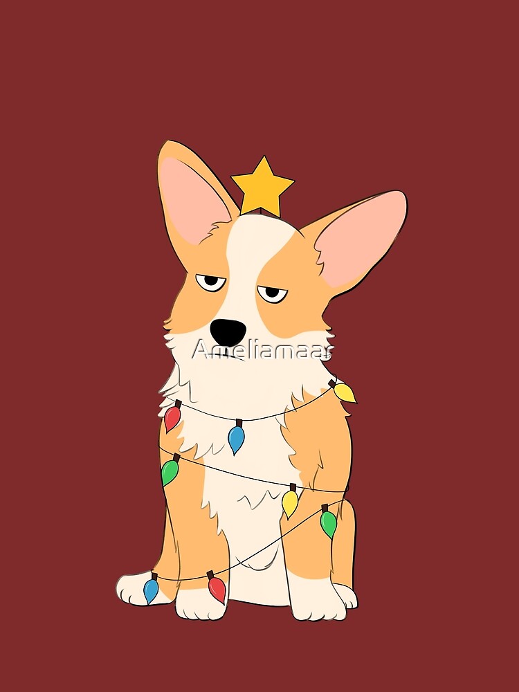 Annoyed Corgi Merry Christmas by Ameliamaar