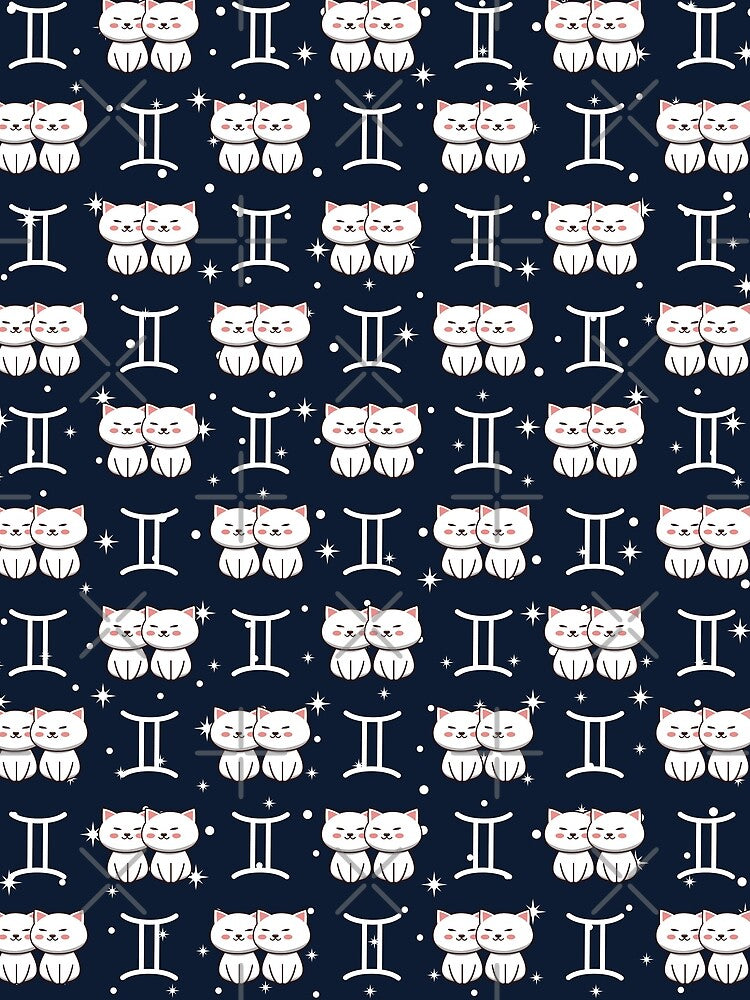 Gemini Zodiac Cat Pattern by Luan Huynh
