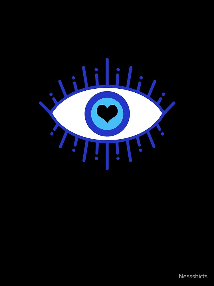 Nazar Charm Blue Eyed Heart Eyeball For Spiritual Protection by Nessshirts