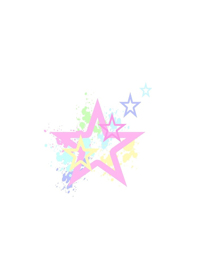 Retro Stars Paint Splatter Pastel Aesthetic by SolutionsArt