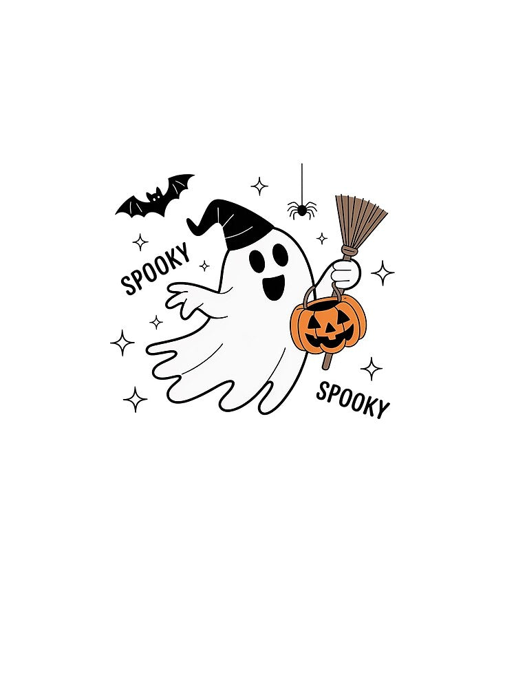 Cute Colorful Ghost – Fun Pastel Pink Spooky Season Tee, Kawaii Halloween by VasilisLamArt