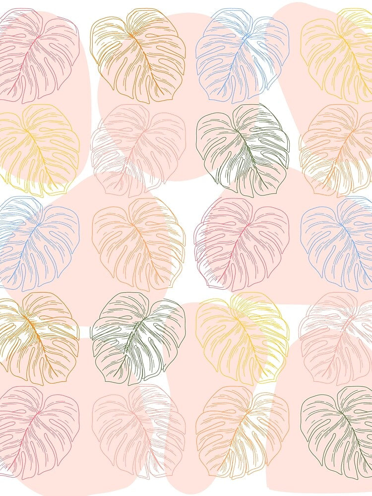 Monstera Mania - 60s Inspired Retro Abstract Pattern by gimmesometees