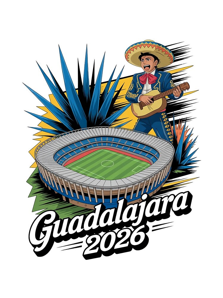 Guadalajara 2026  Mexico Football Soccer Souvenir T-Shirt V22 by DarylWelsh2024