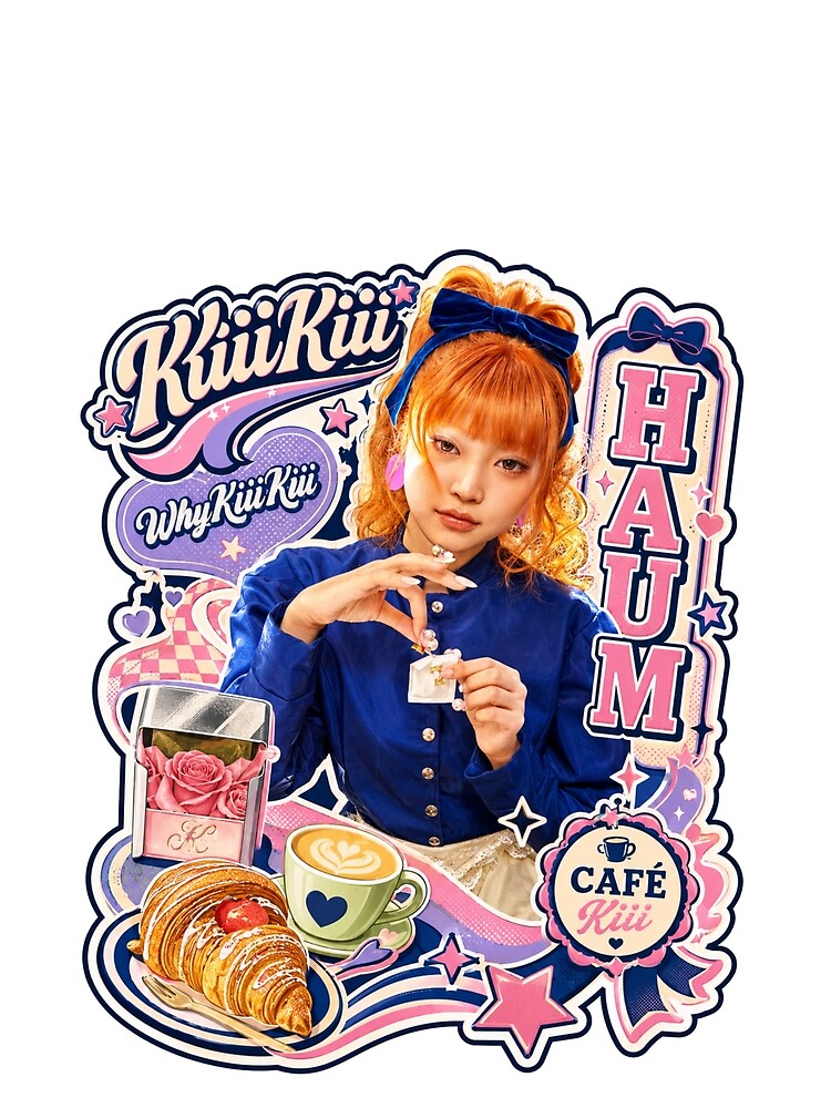 Vibrant KiiiKiii Haum Pink Y2K Pop Idol Artwork by Valereekmerch
