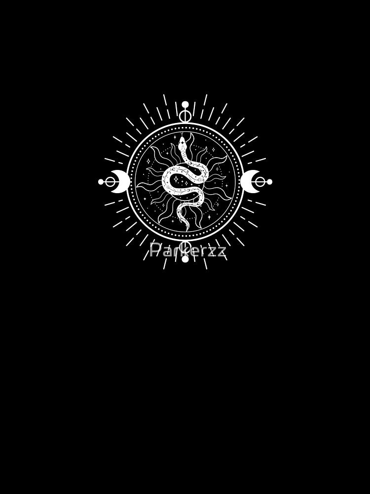 Celestial Snake Occult Symbol with Moon Phases Art by Parkerzz