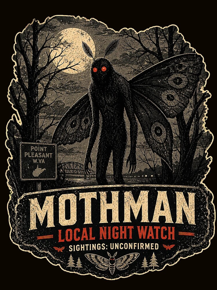 Mothman Local Night Watch Point Pleasant Cryptid Vintage Horror by SVox