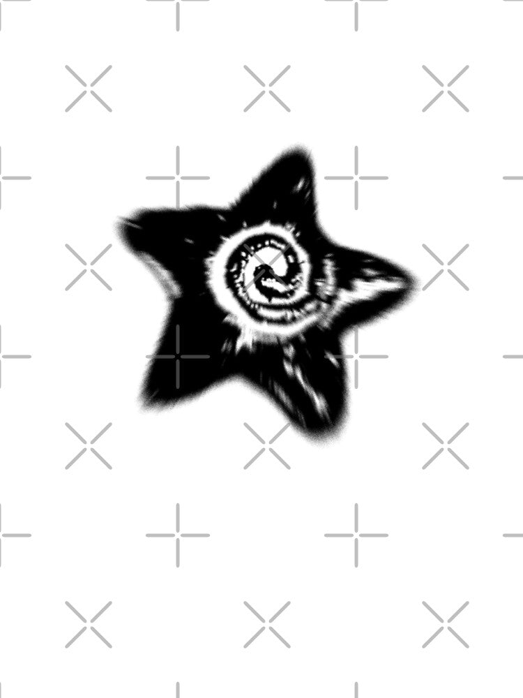 grunge star swirl y2k alt blurry grainy black star by Kyna Arts